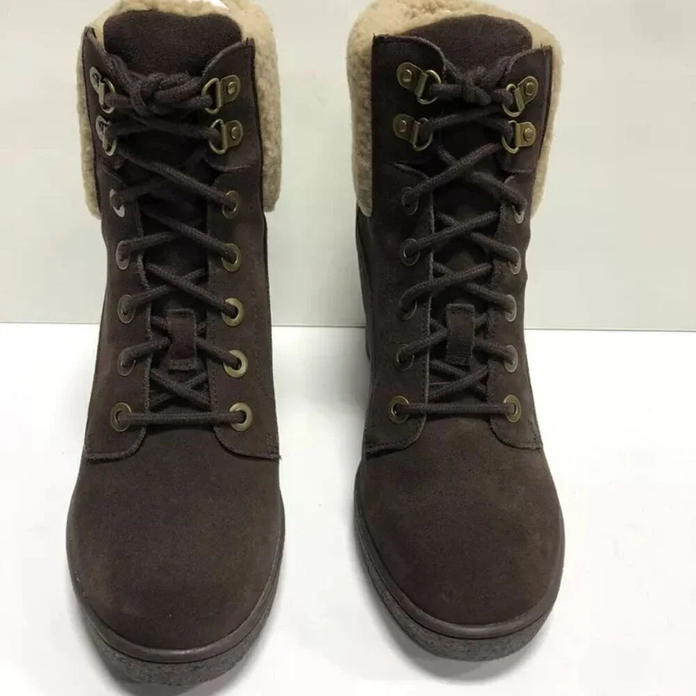 Easy Spirit Women’s Everett Dark Brown Wedgie Boots Size 8.5M